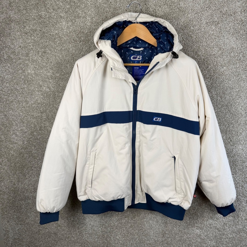 CB Sports Mens Large Primaloft Hooded Jacket Stone Navy CBM1004H NEW - Picture 2 of 8